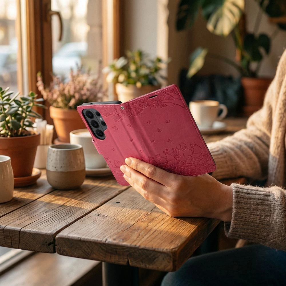 MEZZO Book case for Redmi Note 15 4G cats red