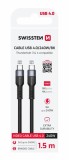 Swissten datový video kabel USB 4.0, USB-C, 240W, 8K@60Hz, 40 GB/s, 1,5m, černá