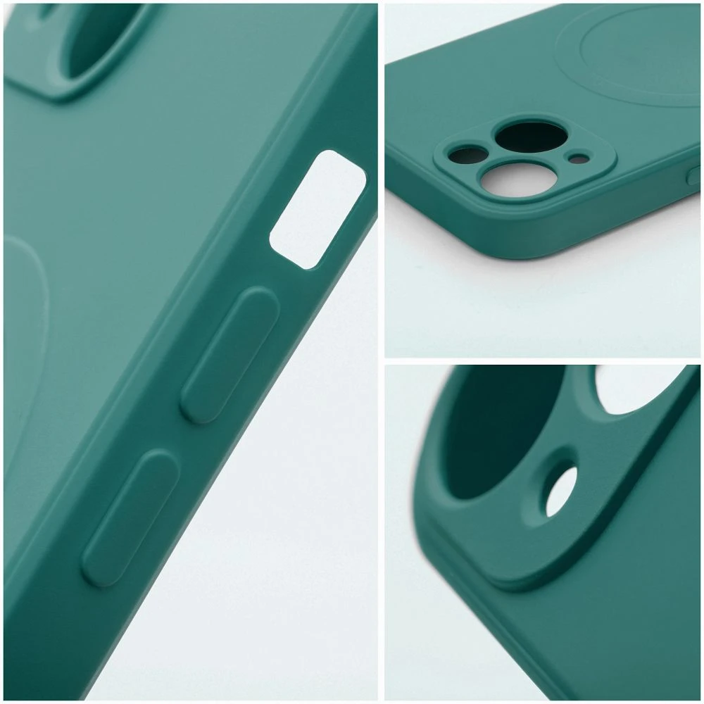 Case for Samsung A37 Silicone Mag Cover compatible with MagSafe green