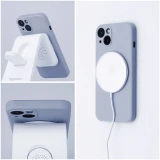 Case for Samsung A37 Silicone Mag Cover compatible with MagSafe light blue