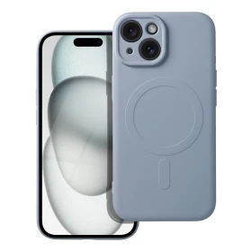 Case for Samsung A37 Silicone Mag Cover compatible with MagSafe light blue