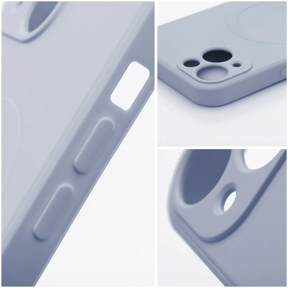 Case for Samsung A37 Silicone Mag Cover compatible with MagSafe light blue