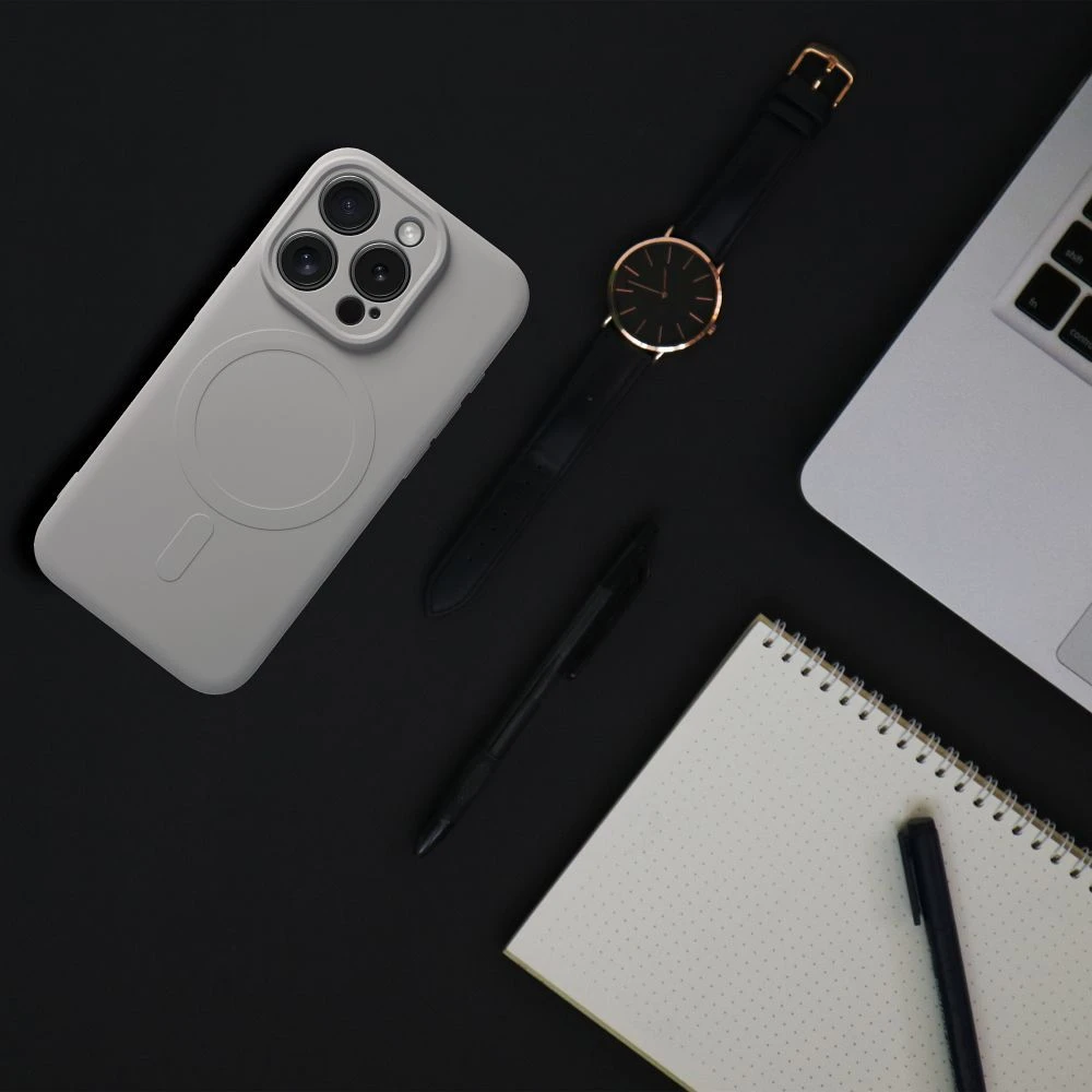 Case for Samsung A37 Silicone Mag Cover compatible with MagSafe titanium gray