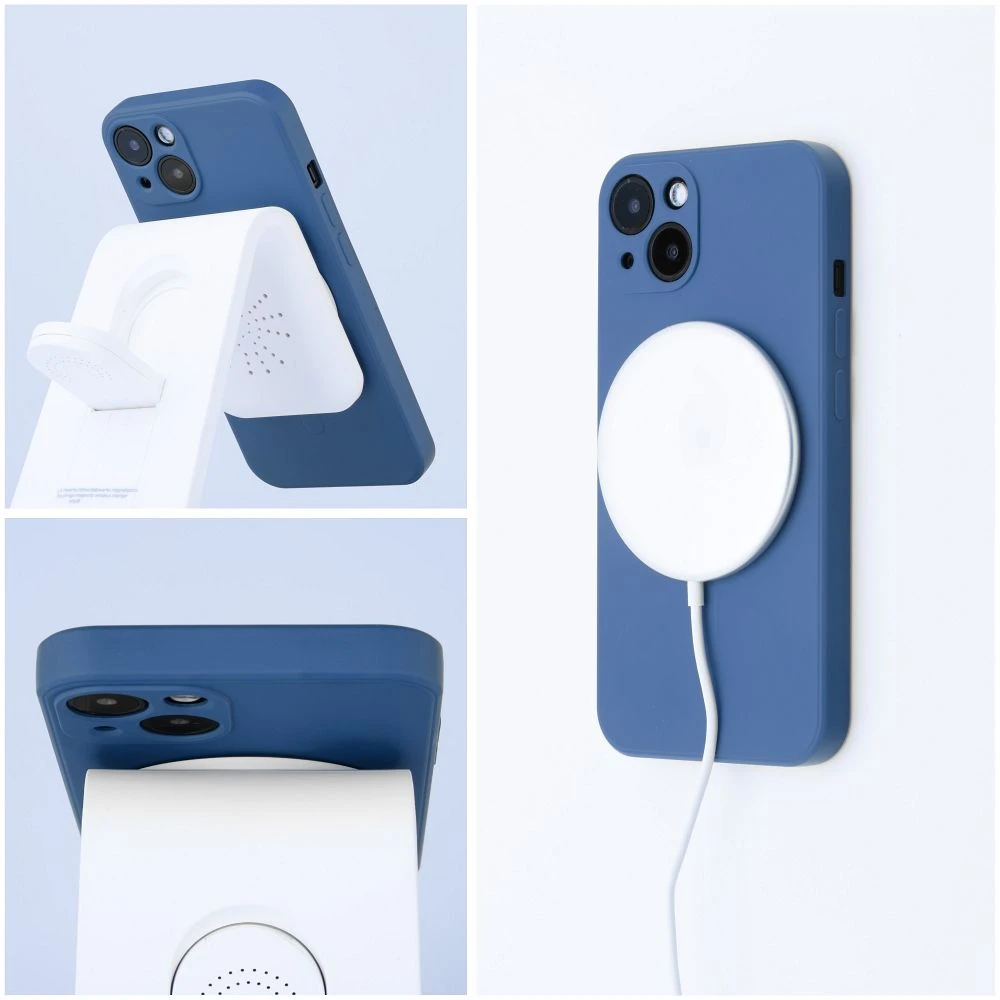 Case for Samsung A37 Silicone Mag Cover compatible with MagSafe blue