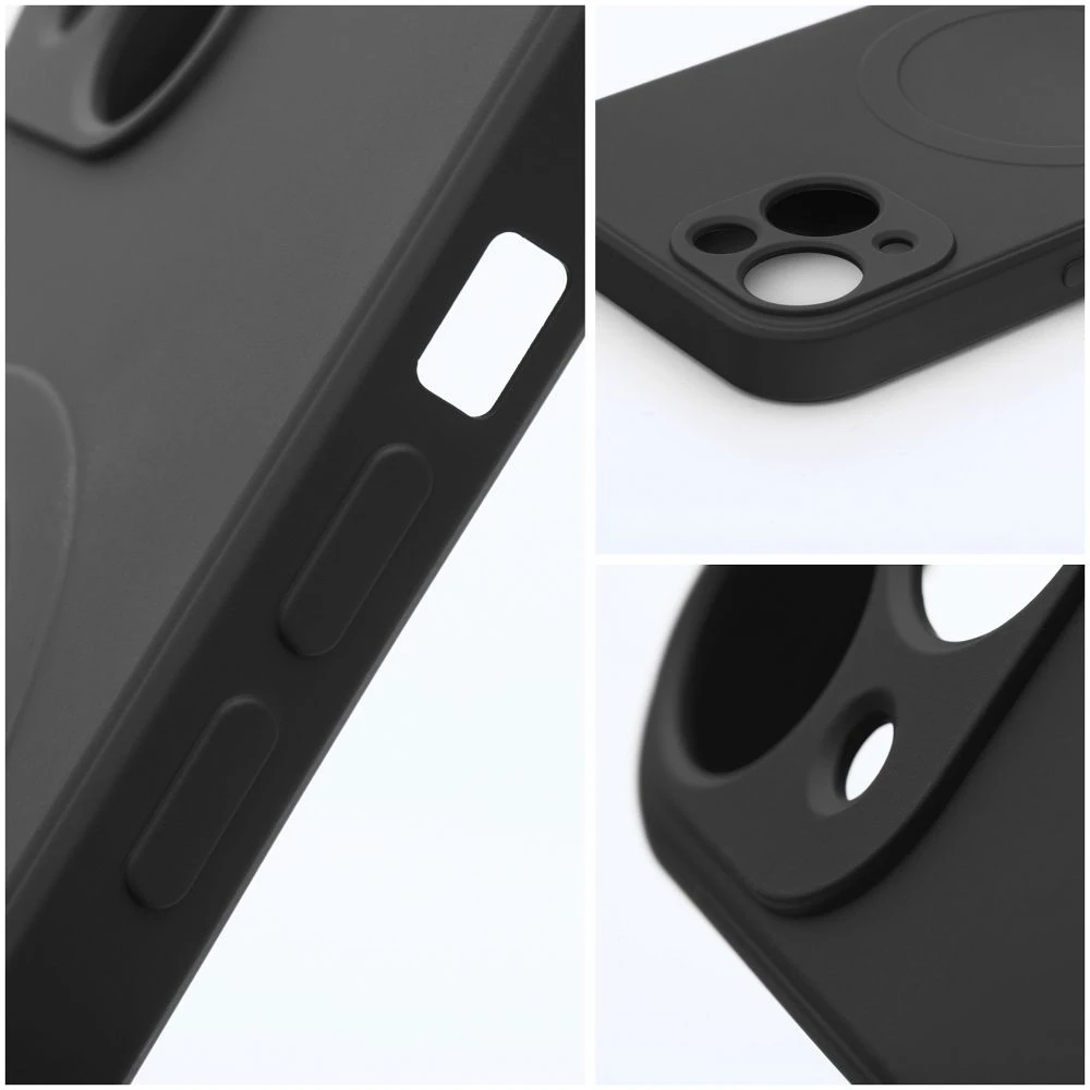 Case for Samsung A37 Silicone Mag Cover compatible with MagSafe black