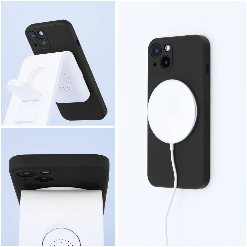 Case for Samsung A37 Silicone Mag Cover compatible with MagSafe black