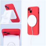 Case for Samsung A37 Silicone Mag Cover compatible with MagSafe red
