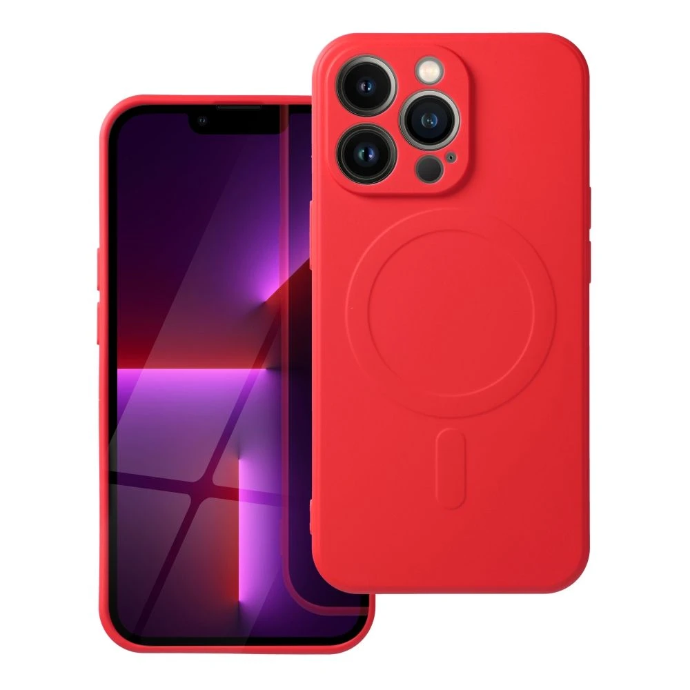 Case for Samsung A37 Silicone Mag Cover compatible with MagSafe red