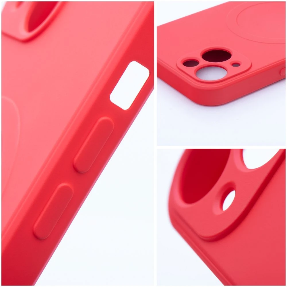 Case for Samsung A37 Silicone Mag Cover compatible with MagSafe red