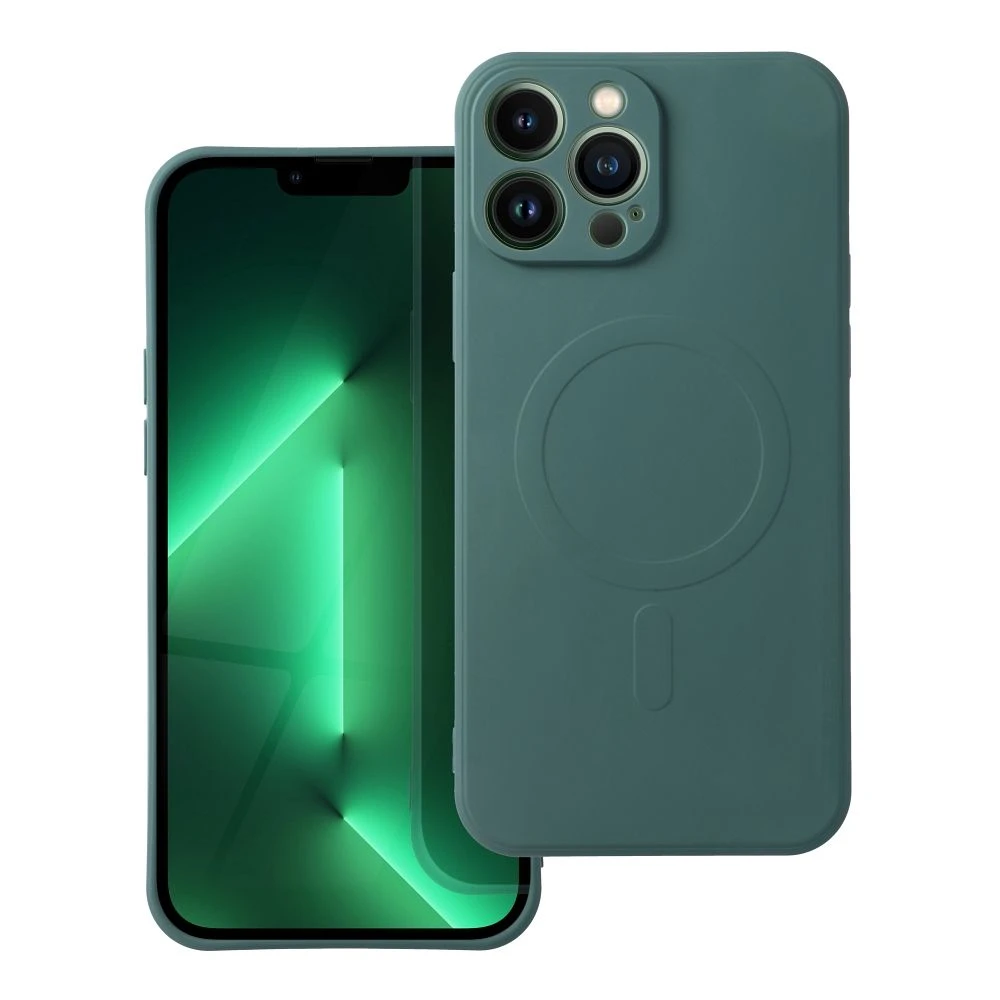 Case for Samsung A57 Silicone Mag Cover compatible with MagSafe green