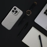 Case for Samsung A57 Silicone Mag Cover compatible with MagSafe titanium gray