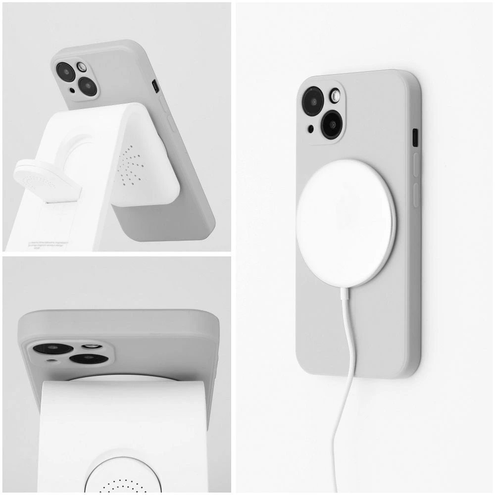 Case for Samsung A57 Silicone Mag Cover compatible with MagSafe titanium gray