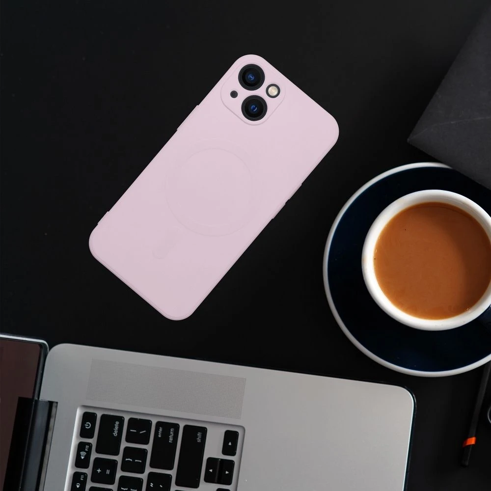 Case for Samsung A57 Silicone Mag Cover compatible with MagSafe pink