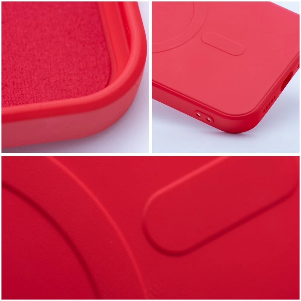 Case for Samsung A57 Silicone Mag Cover compatible with MagSafe red