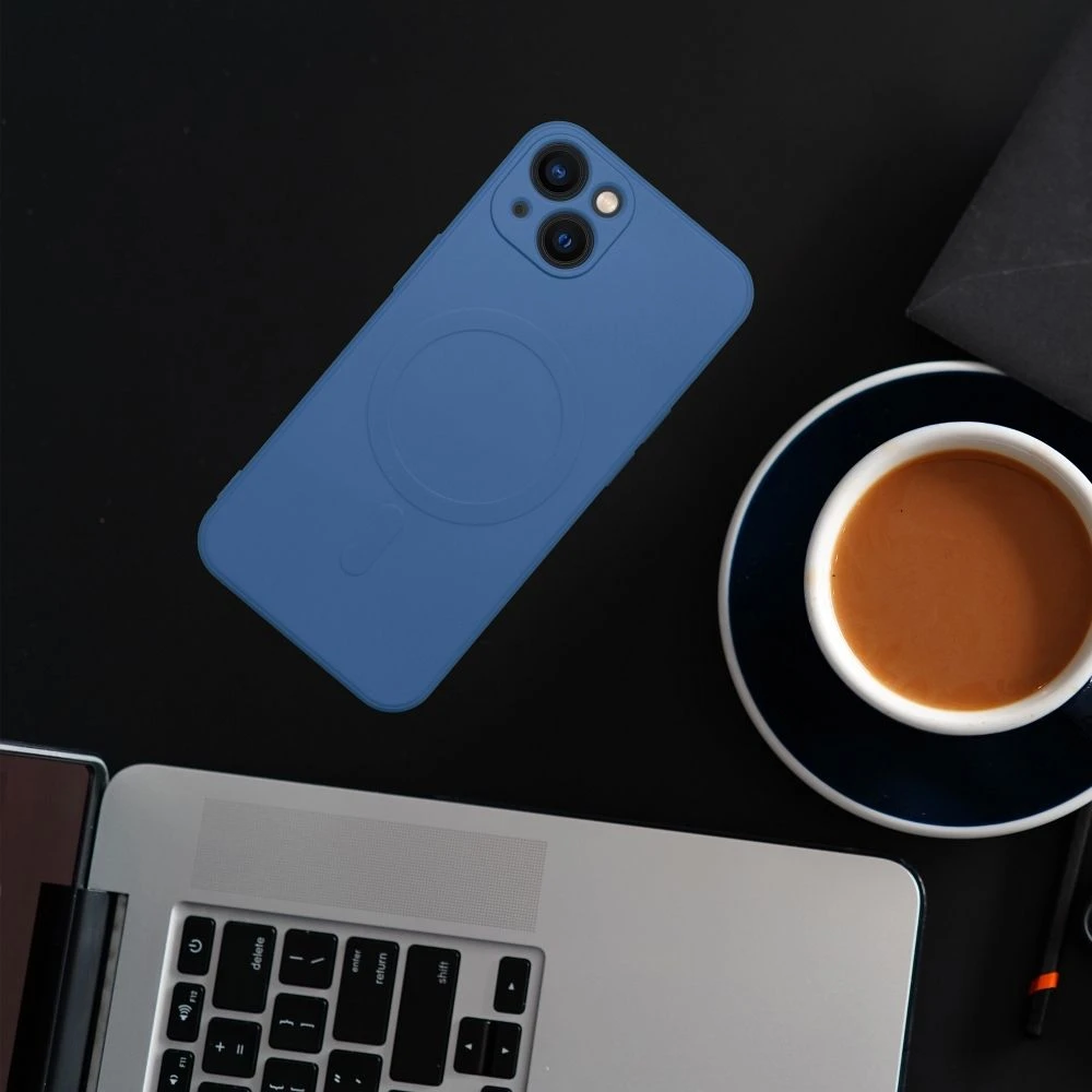 Case for Samsung A57 Silicone Mag Cover compatible with MagSafe blue