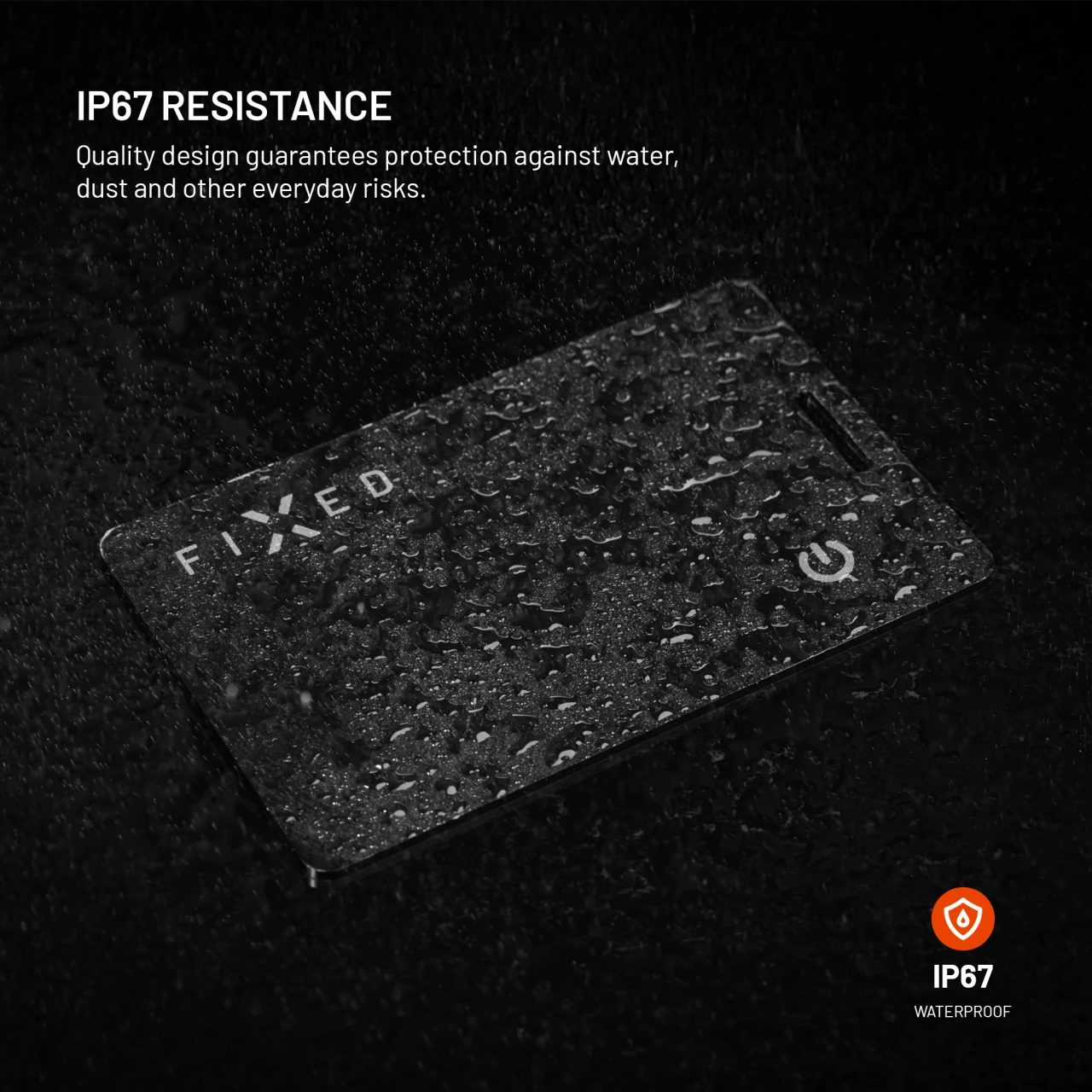 Smart tracker FIXED Tag Card 2 s podporou Find My, bezdrátové nabíjení, černý