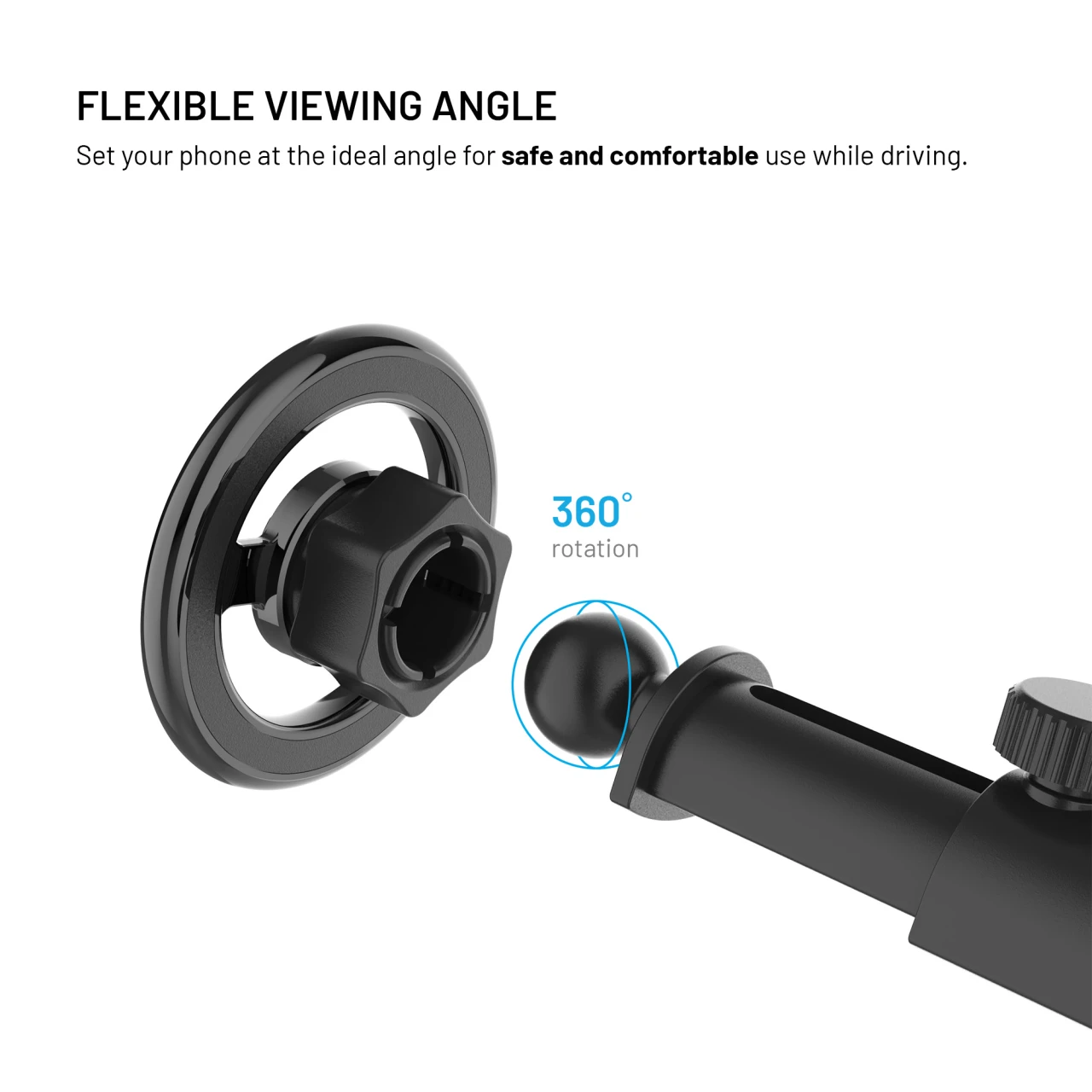 Magnetický kovový držák FIXED MagMount XL s přísavkou na sklo s podporou MagSafe, černá