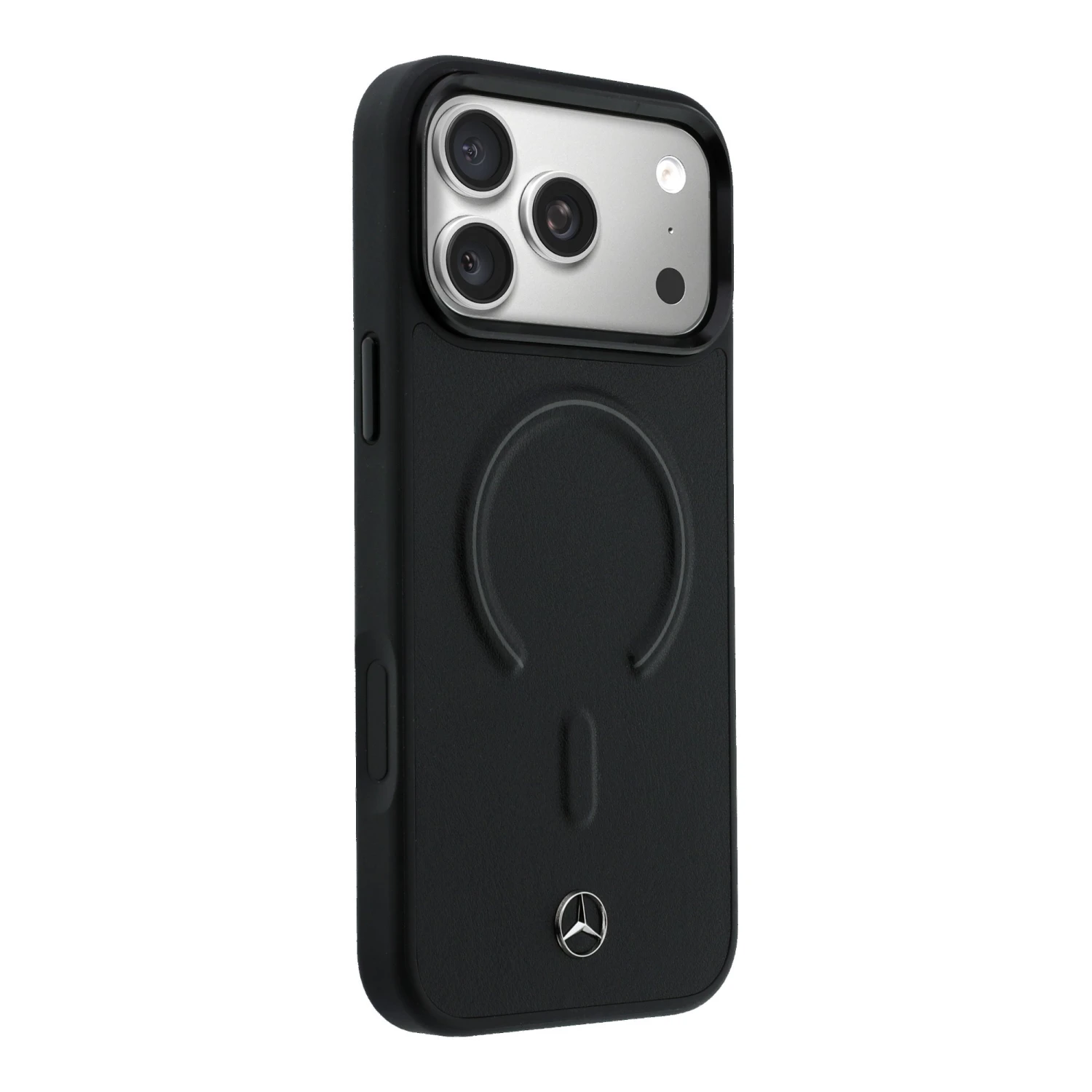 Mercedes PU Leather 3D MagSafe Zadní Kryt pro iPhone 17 Pro Max Black