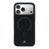 Mercedes PU Leather 3D MagSafe Zadní Kryt pro iPhone 17 Pro Black