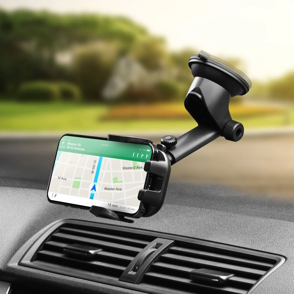Car phone holder Forcell F-Grip Carbon Bracket mounting arm windshield / dashboard black