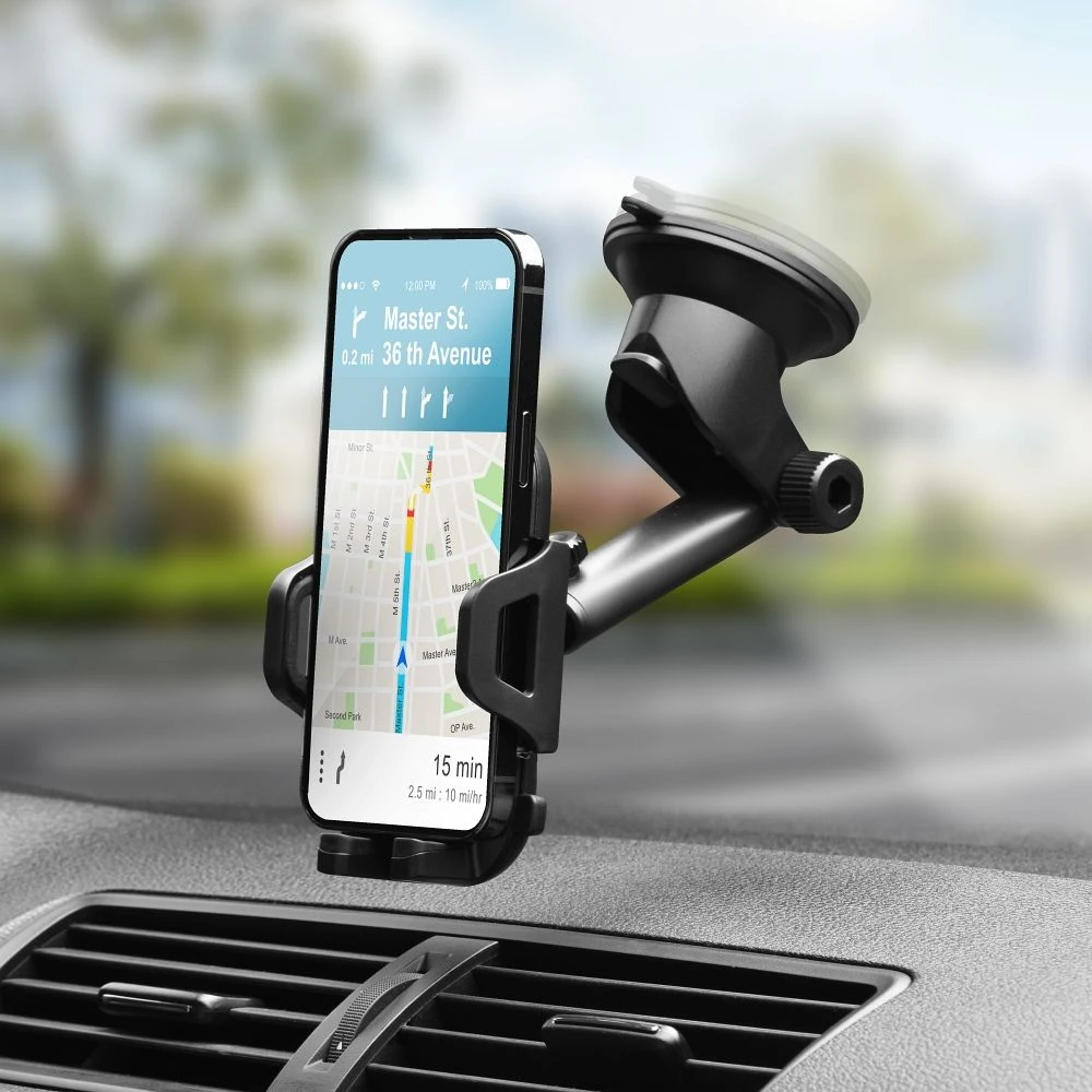 Car phone holder Forcell F-Grip Carbon Bracket mounting arm windshield / dashboard black
