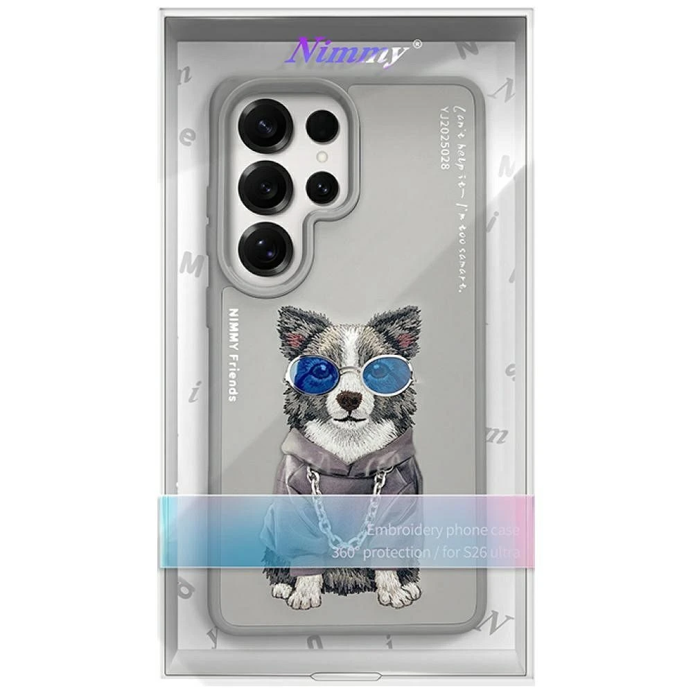 Zadní kryt NIMMY case GLASSES COOL DOG pro SAMSUNG Galaxy S26 Ultra, šedá 