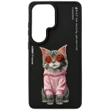 Zadní kryt NIMMY case GLASSES COOL CAT pro SAMSUNG Galaxy S26 Ultra, černá