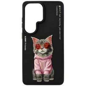 Zadní kryt NIMMY case GLASSES COOL CAT pro SAMSUNG Galaxy S26 Ultra, černá