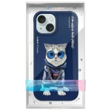 Zadní kryt NIMMY case GLASSES COOL CAT pro Apple IPHONE 15, modrá