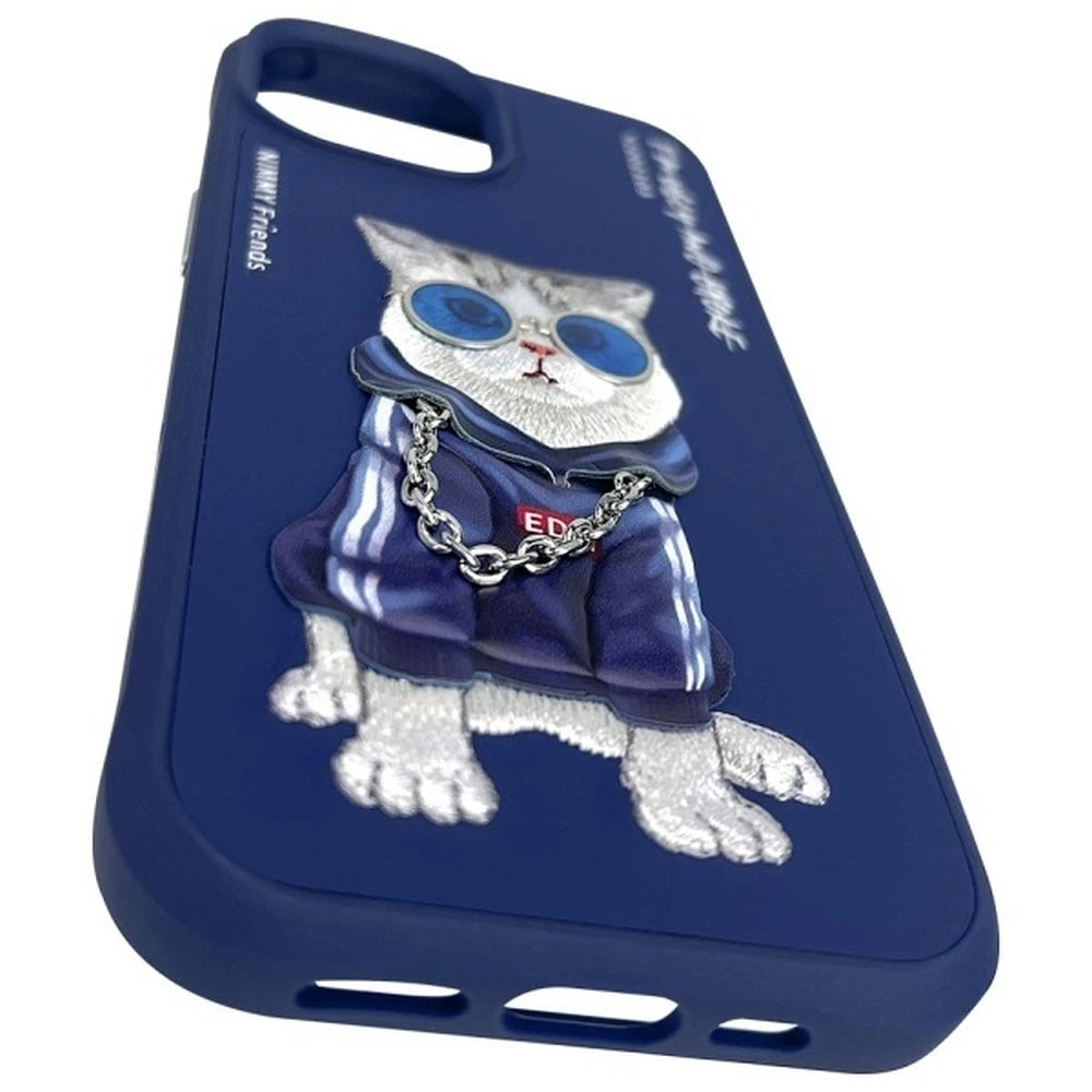 Zadní kryt NIMMY case GLASSES COOL CAT pro Apple IPHONE 15, modrá
