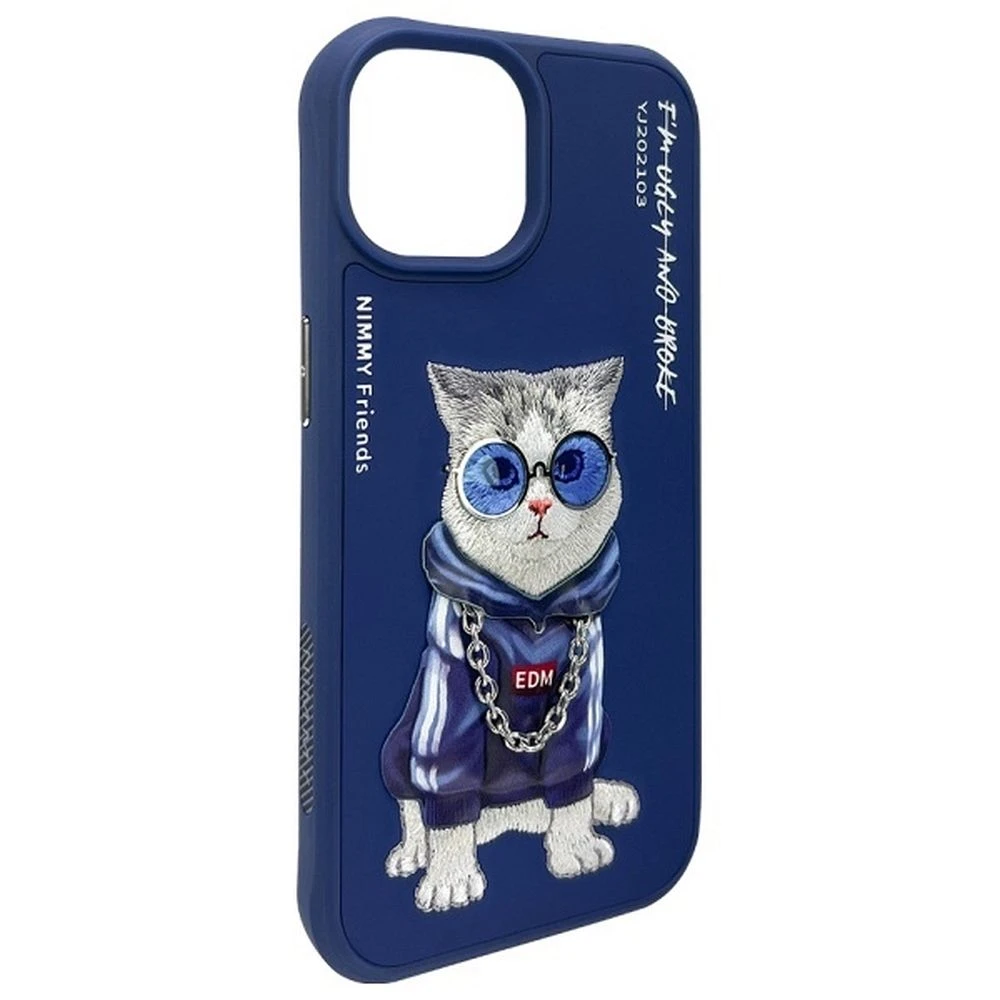 Zadní kryt NIMMY case GLASSES COOL CAT pro Apple IPHONE 15, modrá