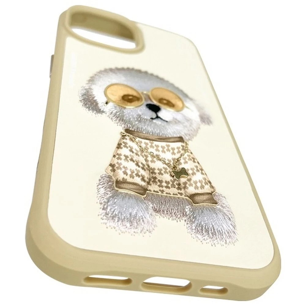 Zadní kryt NIMMY case GLASSES COOL DOG pro Apple IPHONE 15, khaki
