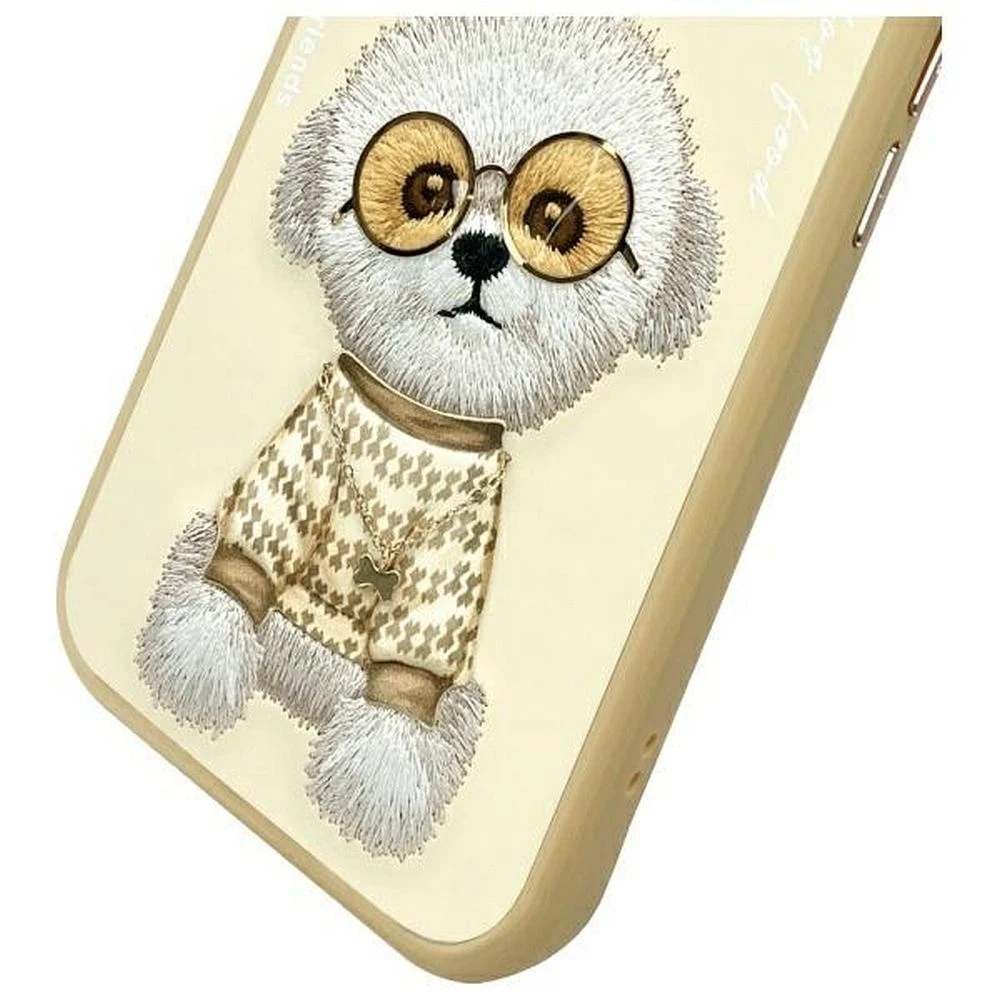 Zadní kryt NIMMY case GLASSES COOL DOG pro Apple IPHONE 15, khaki