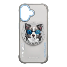 Zadní kryt NIMMY case GLASSES COOL DOG MagSafe pro Apple IPHONE 17, šedá