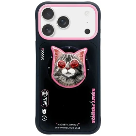 Zadní kryt NIMMY case GLASSES COOL CAT MagSafe pro Apple IPHONE 17 Pro Max, black pink