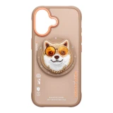 Zadní kryt NIMMY case GLASSES COOL DOG MagSafe pro Apple IPHONE 17, béžová