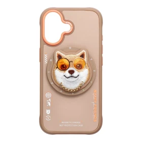 Zadní kryt NIMMY case GLASSES COOL DOG MagSafe pro Apple IPHONE 17, béžová