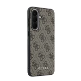 Guess PU 4G Metal Classic Logo Zadní Kryt pro Samsung Galaxy A57 Brown