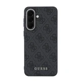 Guess PU 4G Metal Classic Logo Zadní Kryt pro Samsung Galaxy A57 Grey