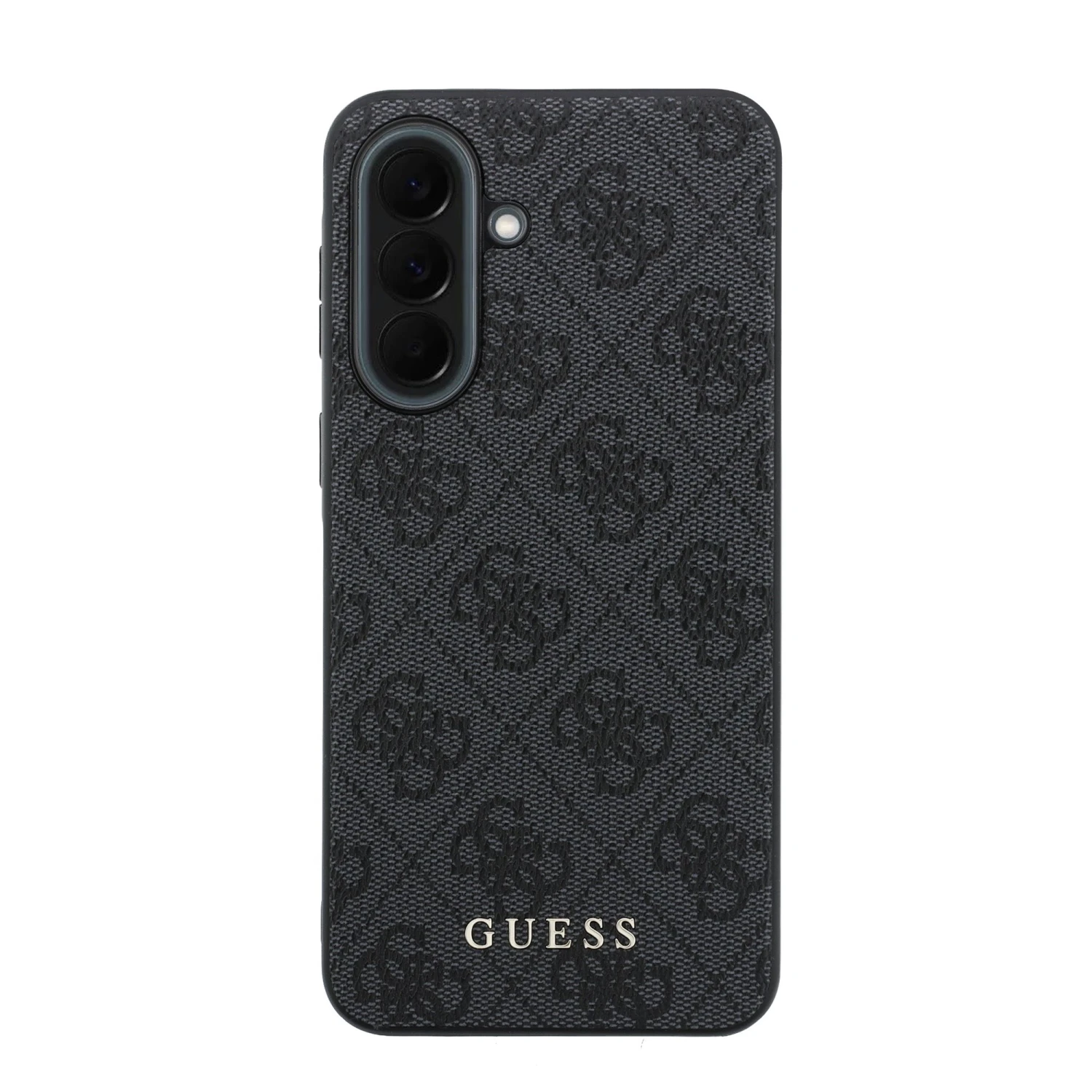 Guess PU 4G Metal Classic Logo Zadní Kryt pro Samsung Galaxy A37 Grey