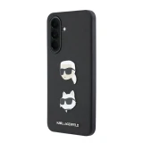 Karl Lagerfeld Liquid Silicone Metal Karl and Choupette Zadní Kryt pro Samsung Galaxy A37 Black
