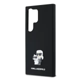 Karl Lagerfeld Liquid Silicone Metal Karl and Choupette Zadní Kryt pro Samsung Galaxy S24 Ultra Black
