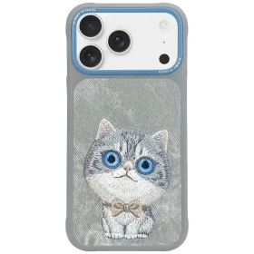 Zadní kryt NIMMY case BIG EYED PET 2.0 Cat pro Apple IPHONE 17, šedá