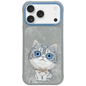 Zadní kryt NIMMY case BIG EYED PET 2.0 Cat pro Apple IPHONE 17 Pro Max, šedá