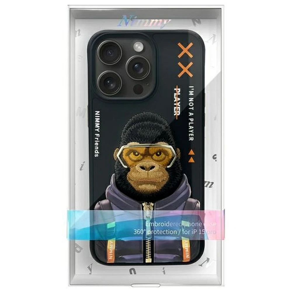 Zadní kryt NIMMY case COOL&CUTE 2.0 Monkey pro Apple IPHONE 15 Pro Max, černá