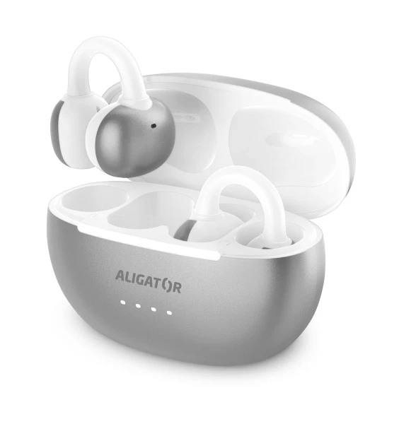 Bluetooth sluchátka ALIGATOR Clip, stříbrná