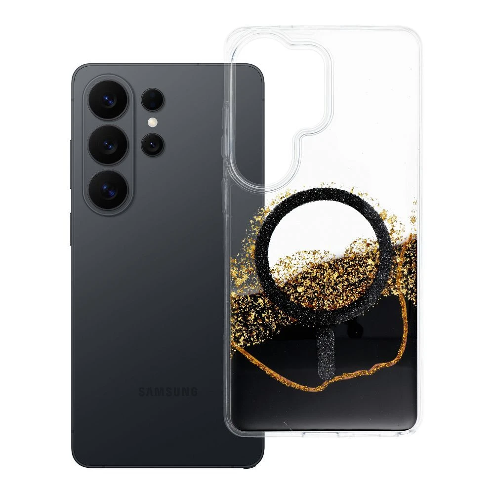 Case for Samsung S26 Ultra Golden compatible with MagSafe black