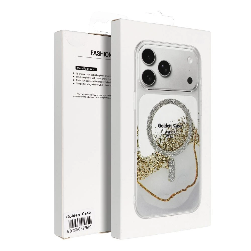 Case for iPhone 17 Golden compatible with MagSafe white