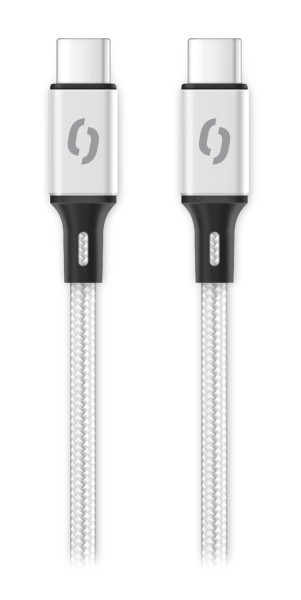 Datový kabel ALIGATOR PREMIUM 5A 100W, USB-C/USB-C, bílá