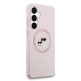 Karl Lagerfeld Liquid Silicone K&CH Heads MagSafe Zadní Kryt pro Samsung Galaxy S25 FE Pink